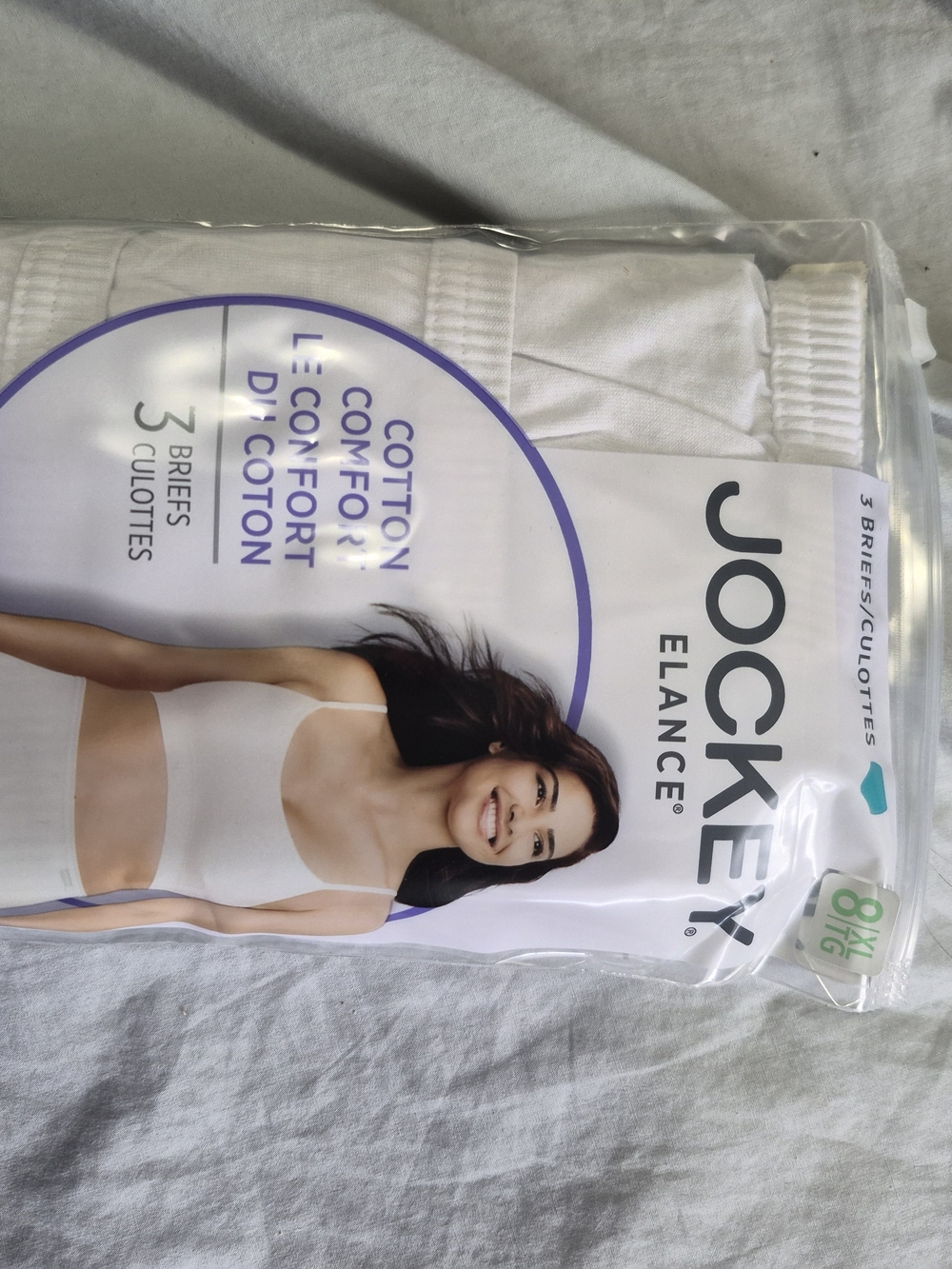 Jockey Elance Women's White Cotton Briefs - 3 Pack
